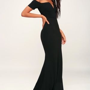 Lulus off the shoulder black dress